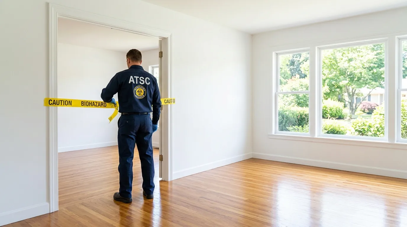 Certified biohazard cleanup crew performing Decomposition Cleanup in Montclair